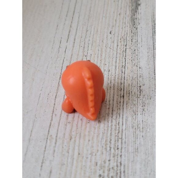 Orange miniature rubber Trex dinosaur toy figure - Picture 3 of 4